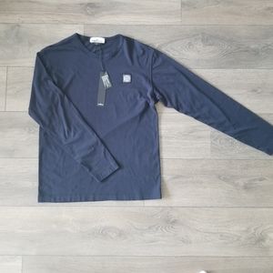 Stone Island Long Sleeve Shirt w Patch Navy M